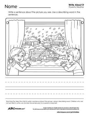 Free printable noun, verb, and adverb worksheet from ABCmouse.com. 