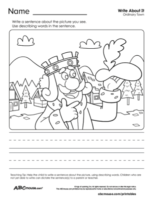 Free printable noun, verb, and adverb worksheet from ABCmouse.com. 