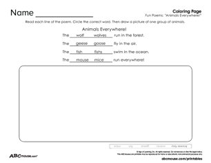 Free printable noun worksheet for kids from ABCmouse.com. 