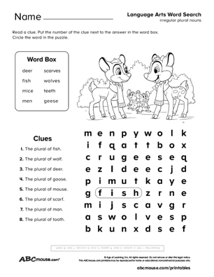 Free printable noun worksheet for kids from ABCmouse.com. 