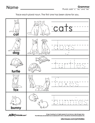 Free printable noun worksheet for kids from ABCmouse.com. 