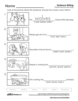 Free printable noun worksheet for kids from ABCmouse.com. 