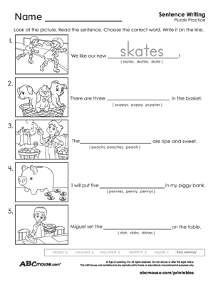 Free printable noun worksheet for kids from ABCmouse.com. 