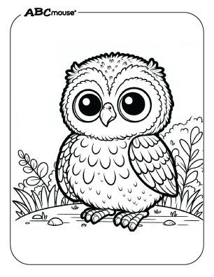 Free printable owl coloring page from ABCmoue.com. 