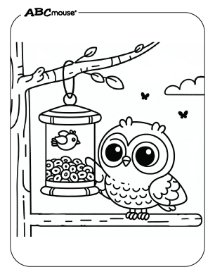 Free printable owl coloring page from ABCmoue.com. 