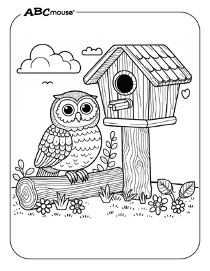 Free printable owl coloring page from ABCmoue.com. 