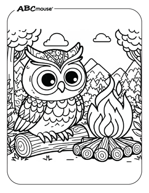 Free printable owl coloring page from ABCmoue.com. 