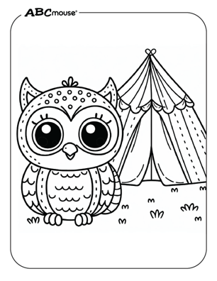 Free printable owl coloring page from ABCmoue.com. 