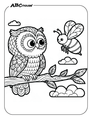 Free printable owl coloring page from ABCmoue.com. 