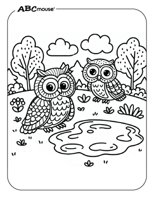 Free printable owl coloring page from ABCmoue.com. 