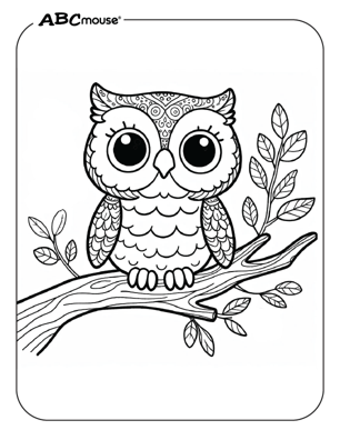 Free printable owl coloring page from ABCmoue.com. 