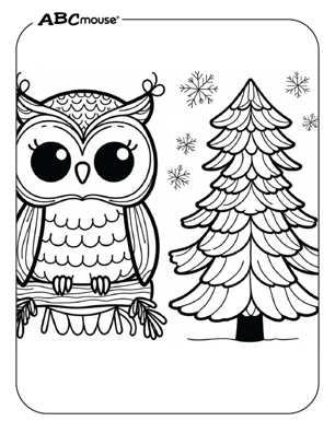 Free printable owl coloring page from ABCmoue.com. 