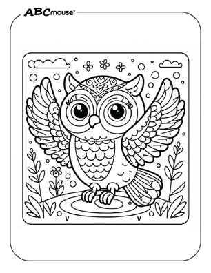 Free printable owl coloring page from ABCmoue.com. 