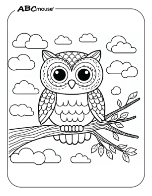 Free printable owl coloring page from ABCmoue.com. 