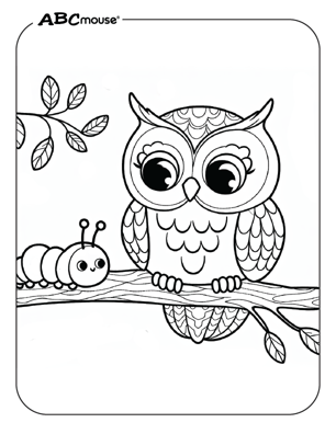 Free printable owl coloring page from ABCmoue.com. 