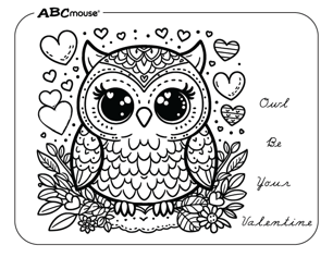 Free printable owl coloring page from ABCmoue.com. 