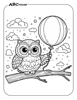 Free printable owl coloring page from ABCmoue.com. 