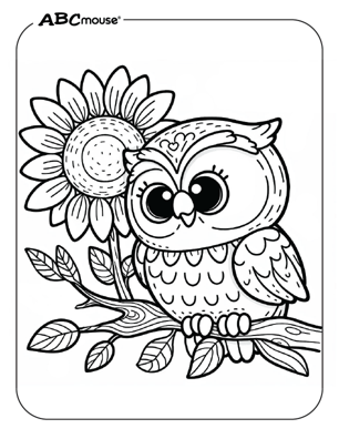 Free printable owl coloring page from ABCmoue.com. 