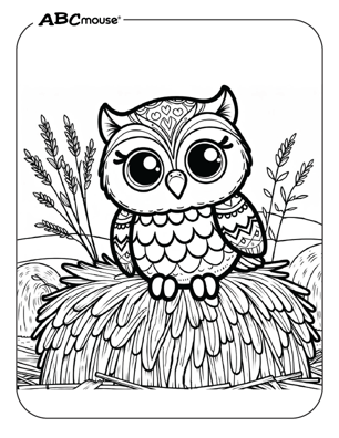 Free printable owl coloring page from ABCmoue.com. 