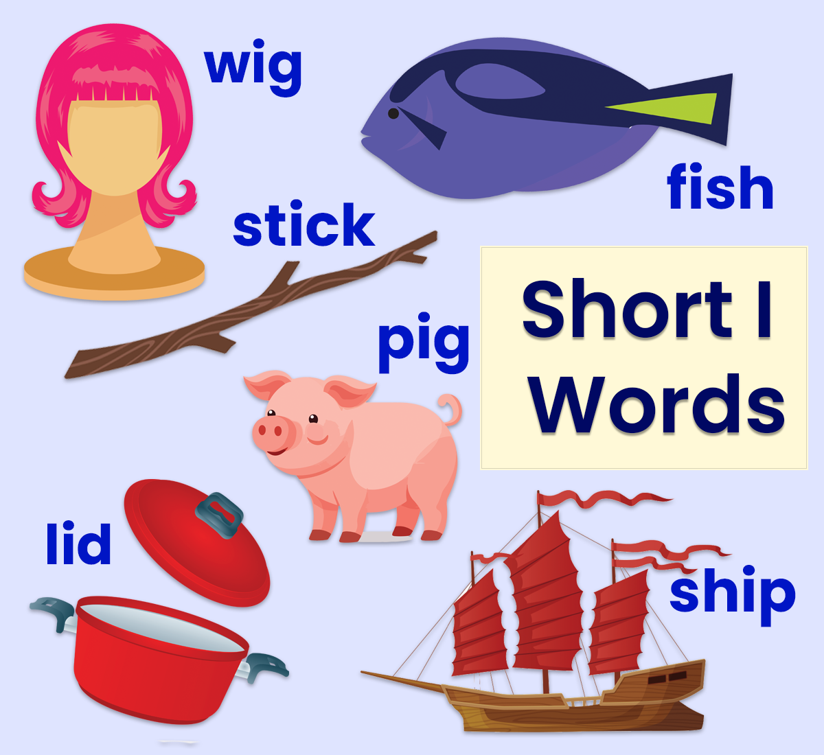 Free printable list of short I words for kids from ABCmouse.com. 