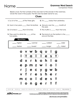 Free printable pre-fix and suffix worksheets from ABCmouse.com.