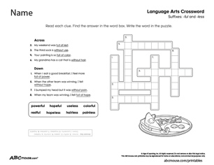 Free printable pre-fix and suffix worksheets from ABCmouse.com.