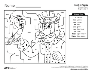 Free printable pronoun worksheet from ABCmouse.com. 