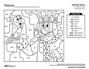 Free printable pronoun worksheet from ABCmouse.com. 