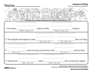 Free printable pronoun worksheet from ABCmouse.com. 