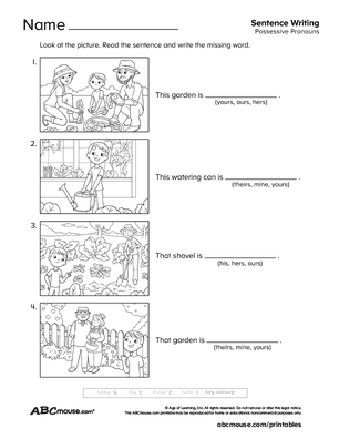 Free printable pronoun worksheet from ABCmouse.com. 