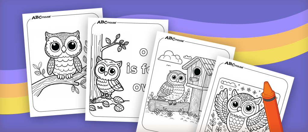 Free owl coloring pages from ABCmouse.com. 