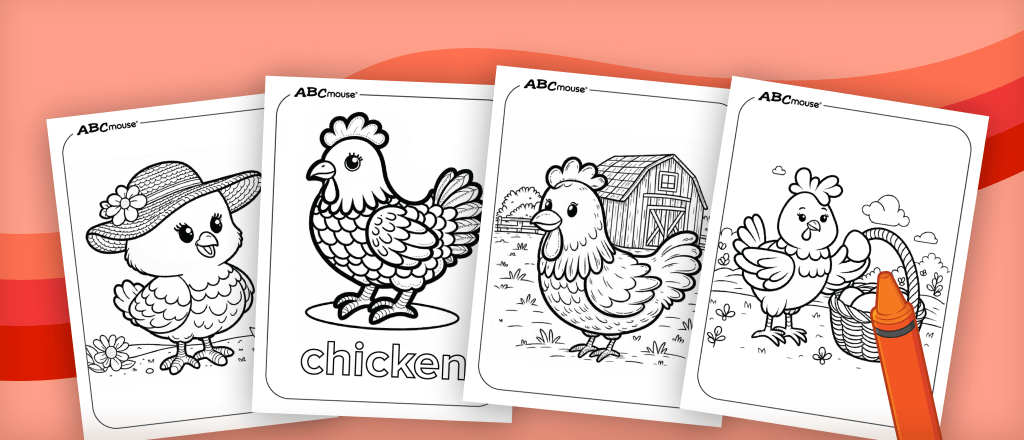 Free printable chicken coloring book pages from ABCmouse.com. 