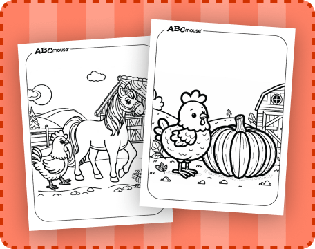 Free printable chicken coloring pages from ABCmouse.com. 