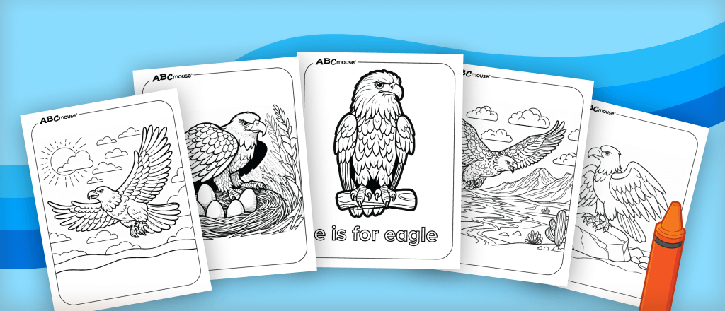 Free printable eagle coloring pages from ABCmouse.com. 