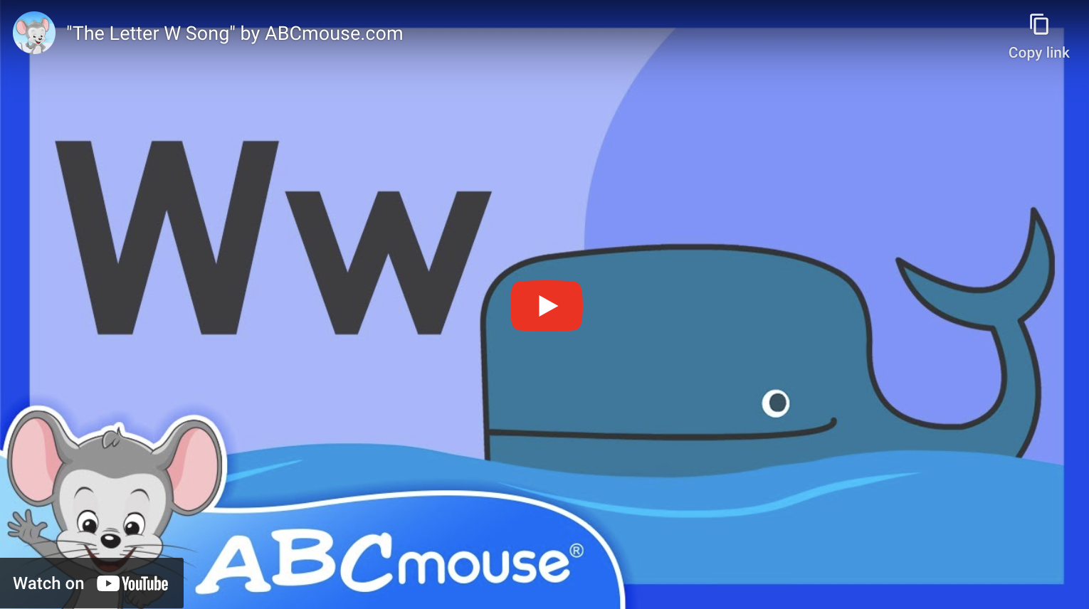 Letter w song from ABCmouse.com. 