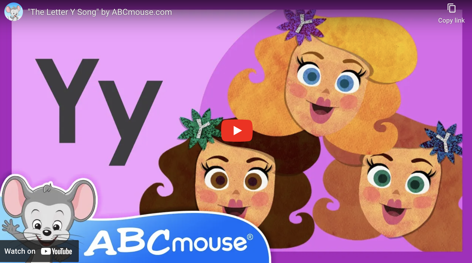 Letter y song from ABCmouse.com. 