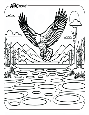 Free printable eagle coloring page from ABCmouse.com. 