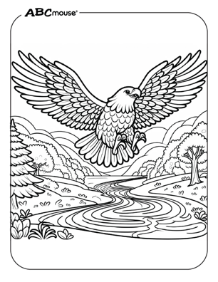 Free printable eagle coloring page from ABCmouse.com. 