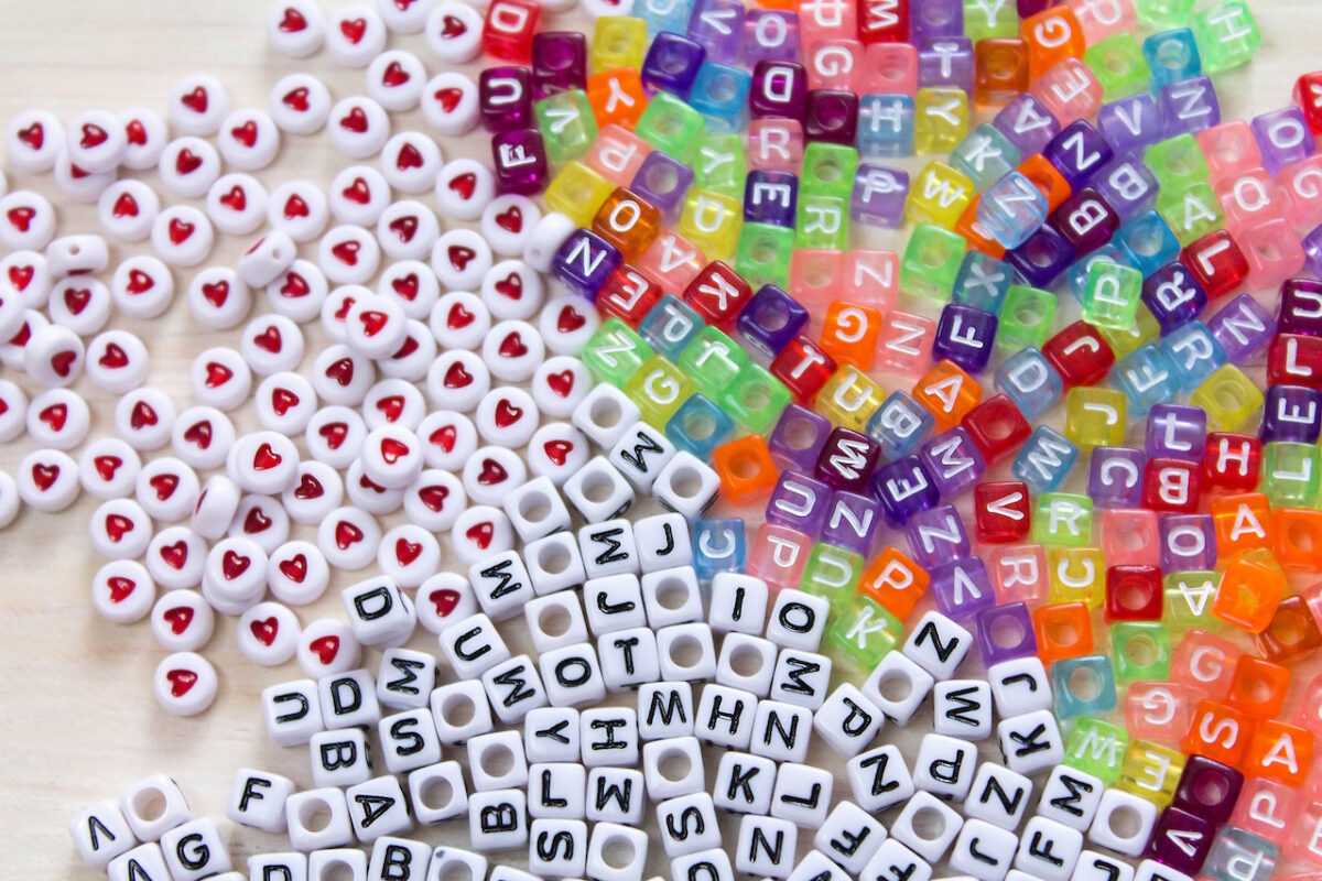 Letter beads. 