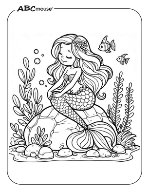 Free printable mermaid coloring page from ABCmouse.com. 