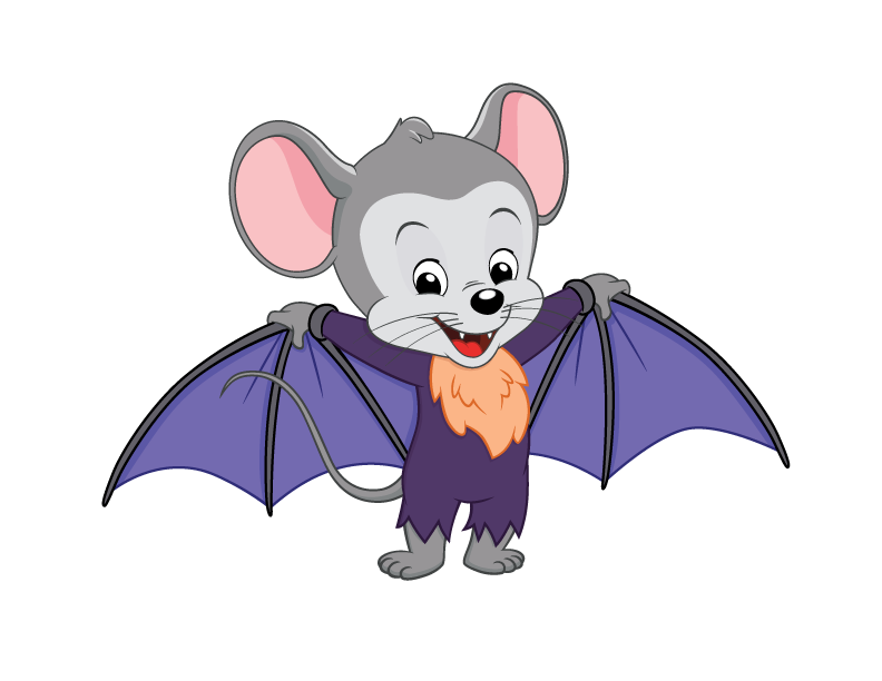 ABC mouse as a bat. 