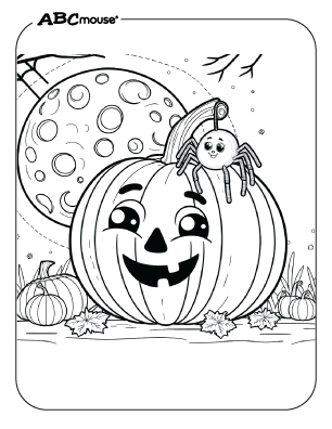 Free printable Halloween pumpkin coloring page for kids. 