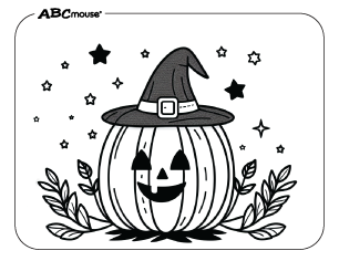 Free printable Halloween pumpkin coloring page for kids. 