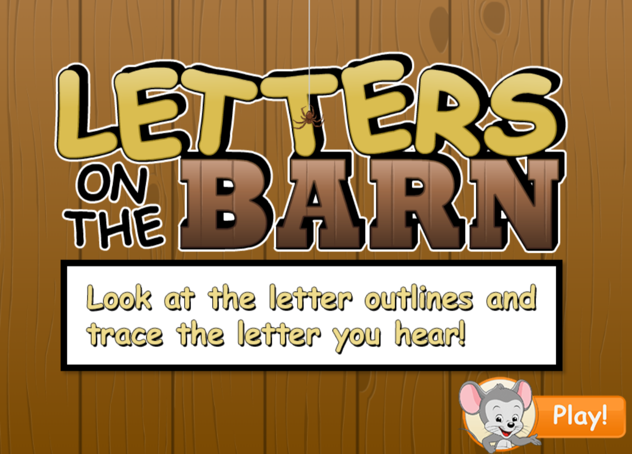 Letters on the barn game from ABCmouse.com. 