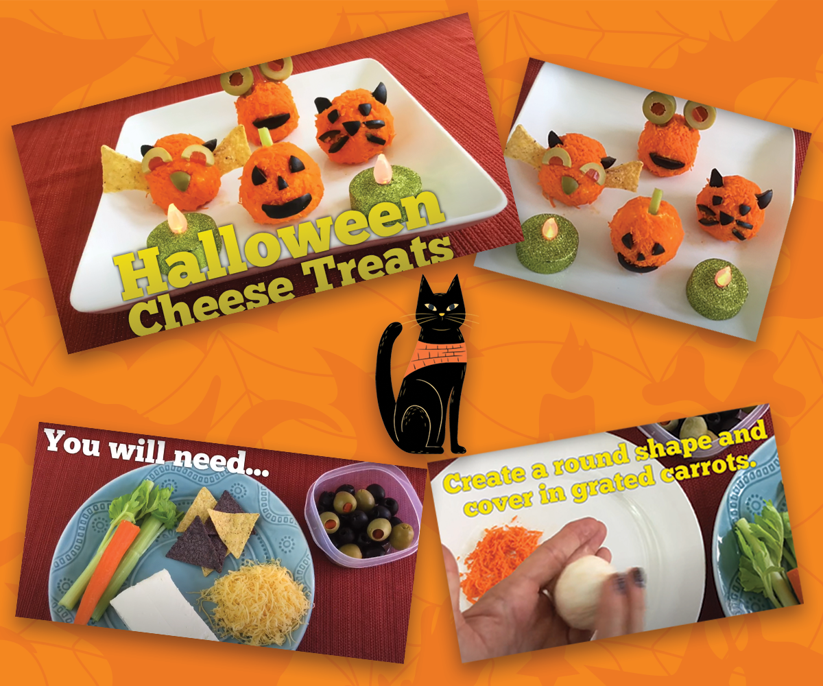 Fun free Halloween cheese treats snack craft  for kids from ABCmouse.com. 