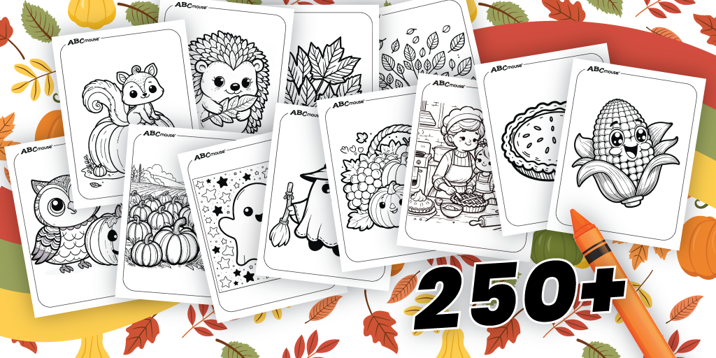 Free printable Fall coloring pages from ABCmouse.com.