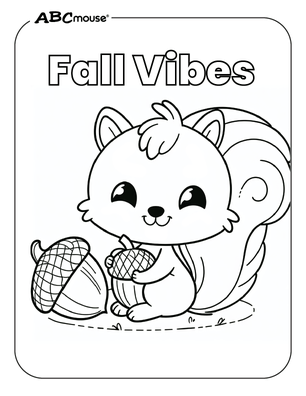 Free printable Fall vibes coloring page from ABCmouse.com.