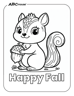 Free printable Happy Fall coloring page from ABCmouse.com.