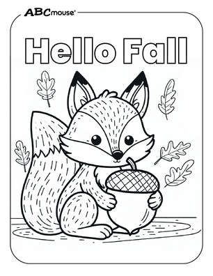 Free printable Hello Fall coloring page from ABCmouse.com.