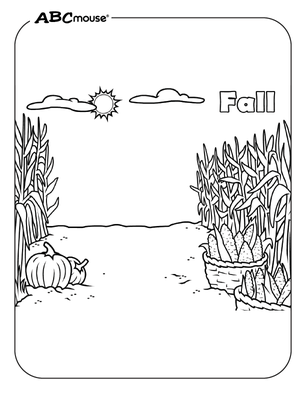 Free printable Fall coloring page from ABCmouse.com.